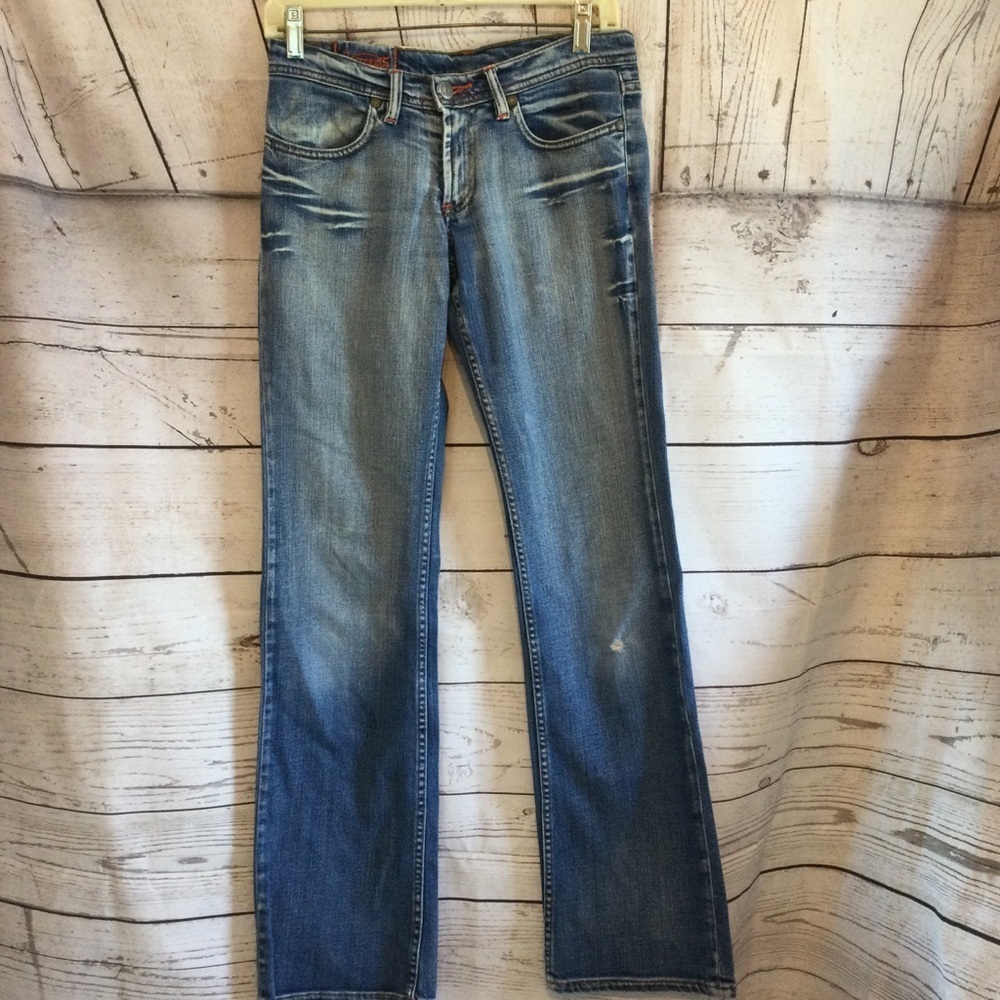 Kaporal 5 Classic Mens Denim Bootcut Red Stitch Jeans Western Wear Size 28/36 - Picture 8 of 8
